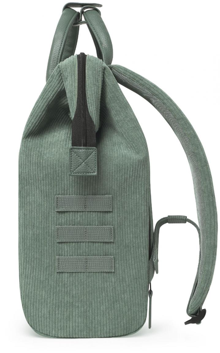 Cabaia Niagara grüner Cordsamt Tagesrucksack samtig Wechselpouch Medium