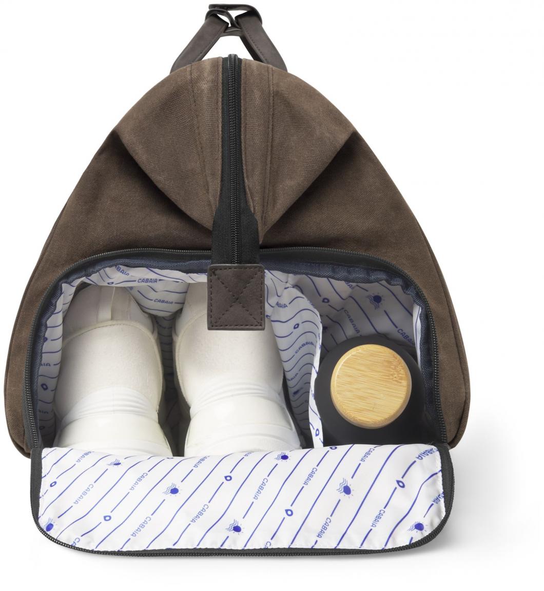 Cabaia Reisetasche Soyo Canvas braun Schuhfach Fronttasche