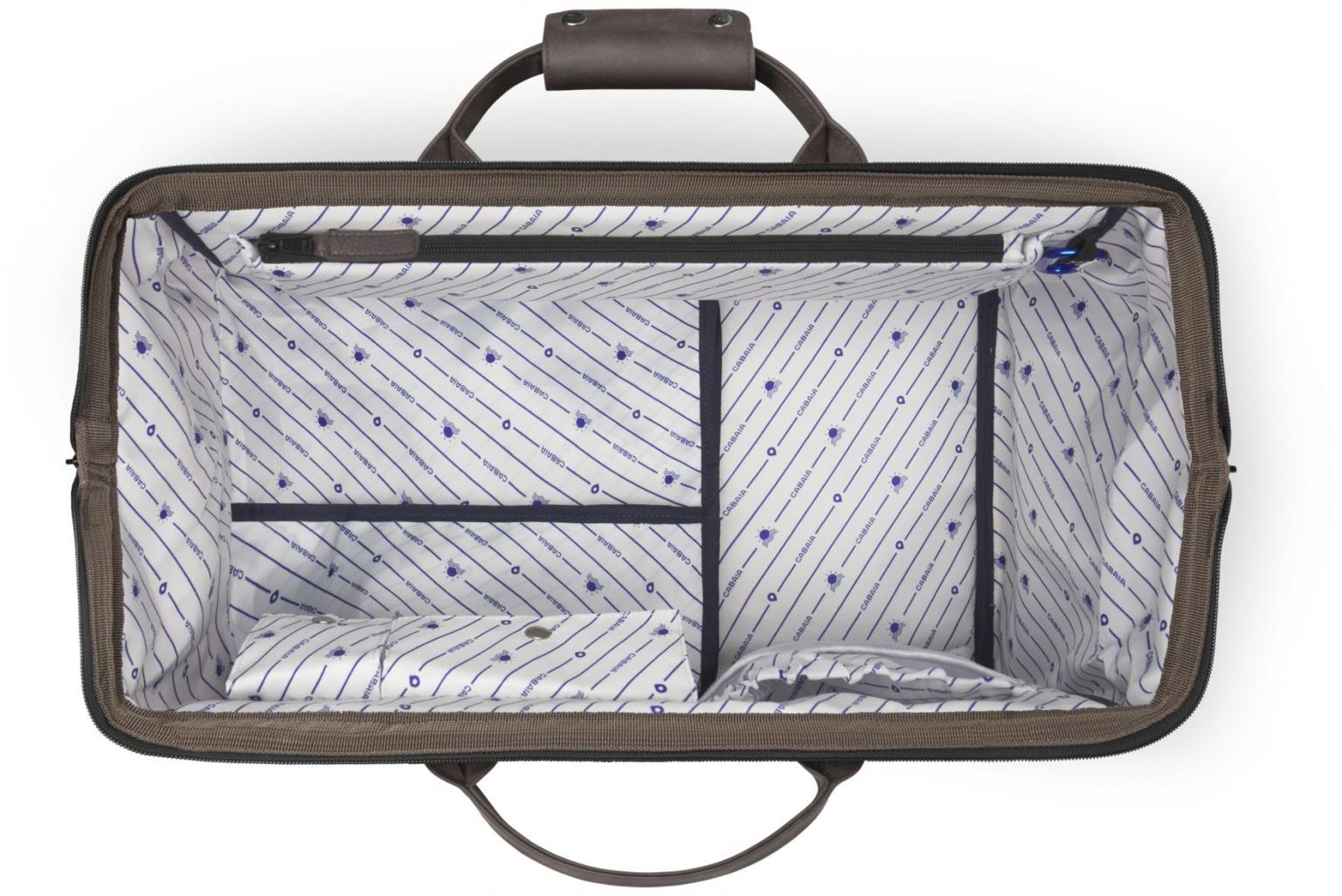 Cabaia Reisetasche Soyo Canvas braun Schuhfach Fronttasche