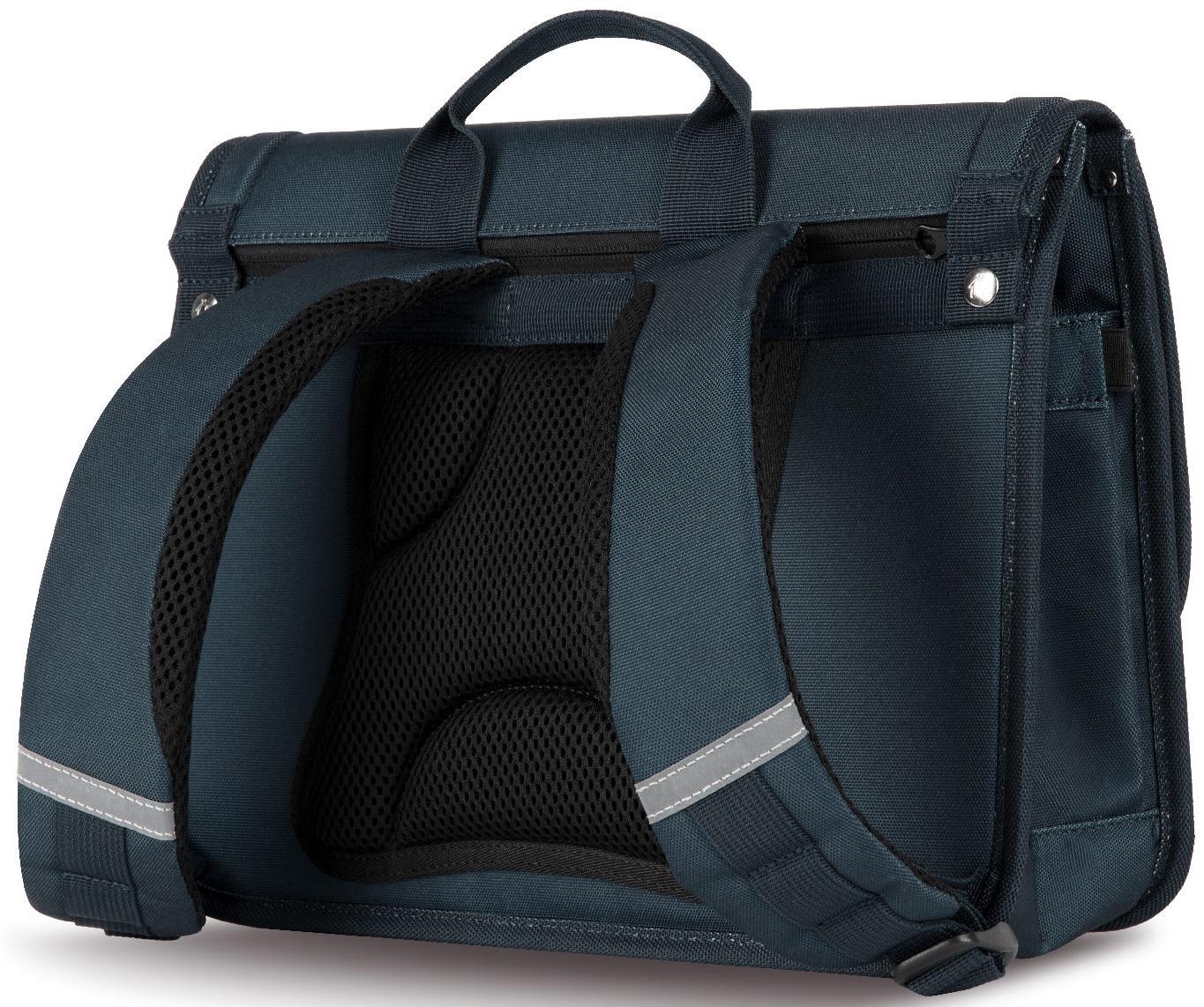 Cabaia Schulranzen Plougastel Medium Erdbeeren dunkelblau Reflektor