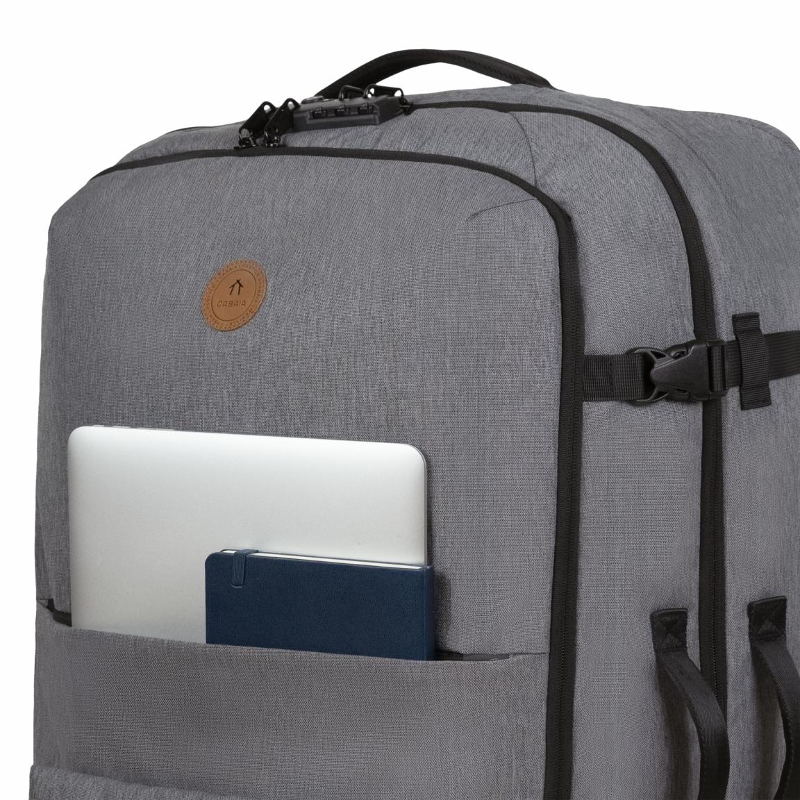 Cabaia Trolleytasche mit 2 Räder Getaria Soft Case Large Heather Grey vegan