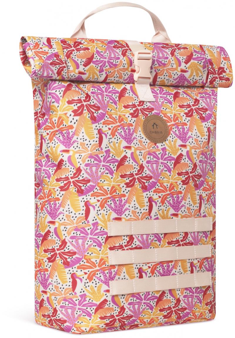 Cabaia farbenfroher Rucksack Roll Top Starter Mendoza pink orange