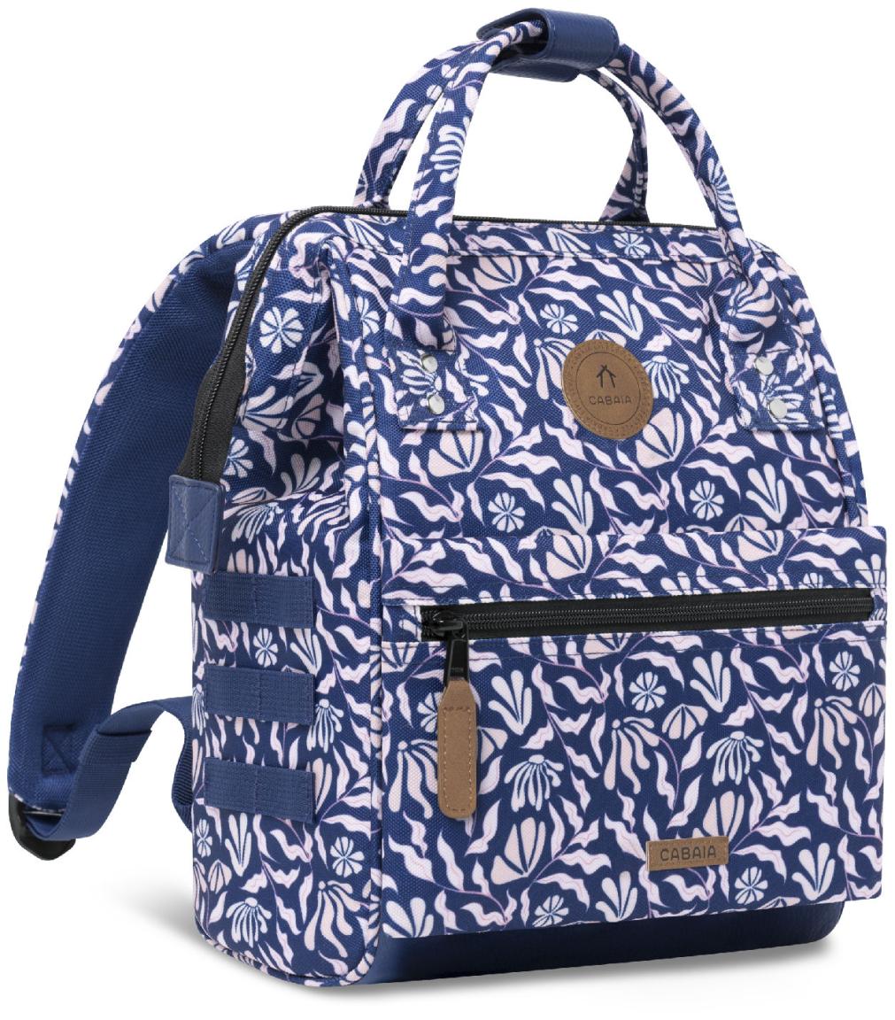 Cabaia kleiner Backpack Luanda Small Blättermuster schwarz weiß nachhaltig