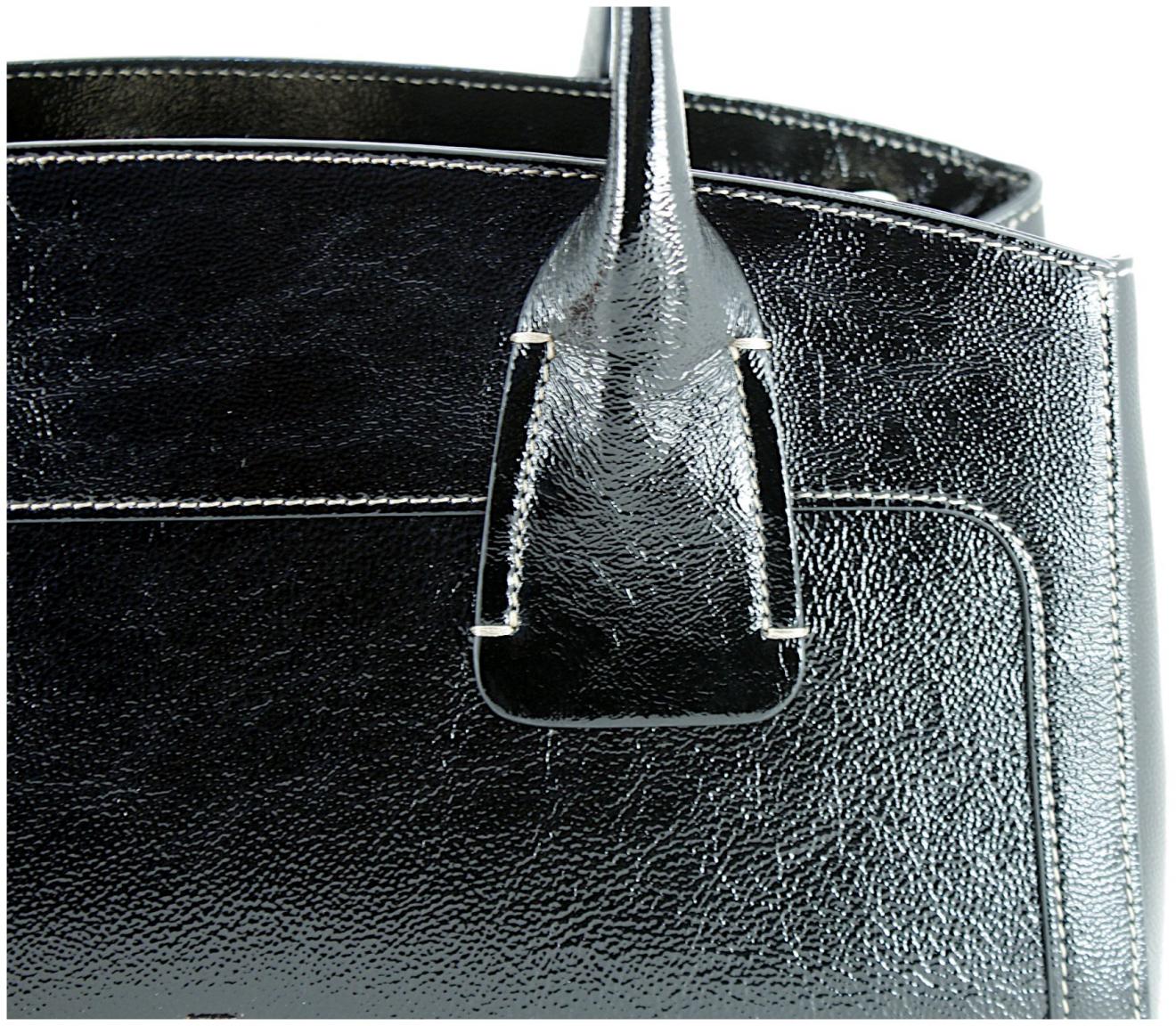 Caleidos Business Shopper Black Lackleder klassisch
