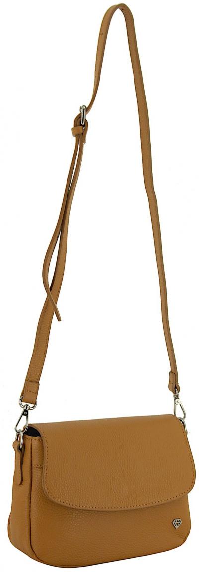 Caleidos Crossover Bag Italien Echtleder braun Überschlag