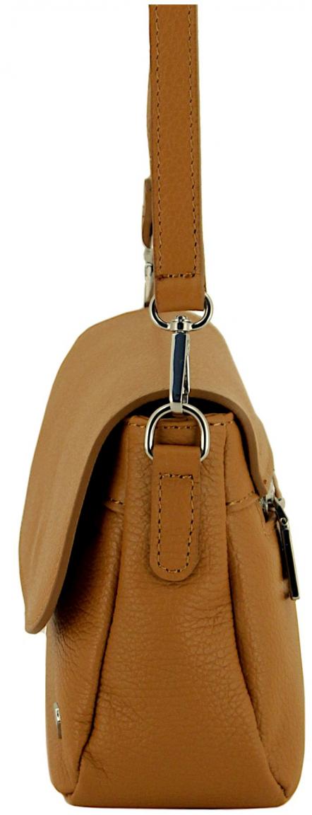Caleidos Crossover Bag Italien Echtleder braun Überschlag