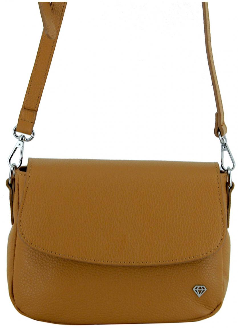 Caleidos Crossover Bag Italien Echtleder braun Überschlag