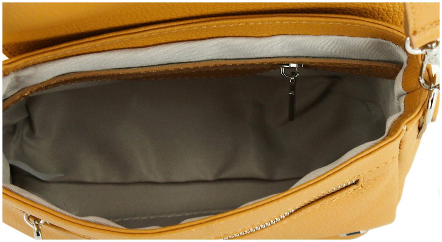 Caleidos Crossover Bag Italien Echtleder braun Überschlag