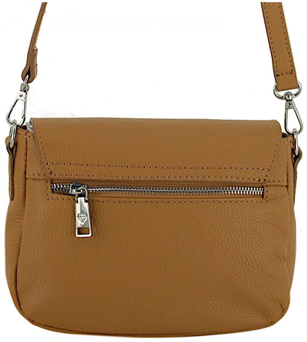Caleidos Crossover Bag Italien Echtleder braun Überschlag