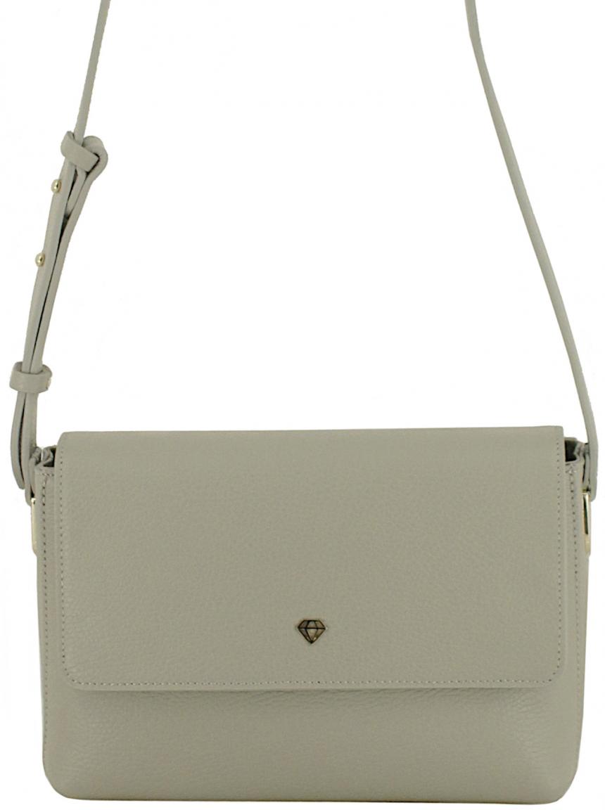 Caleidos Crossovertasche mit Überschlag Leder weiß