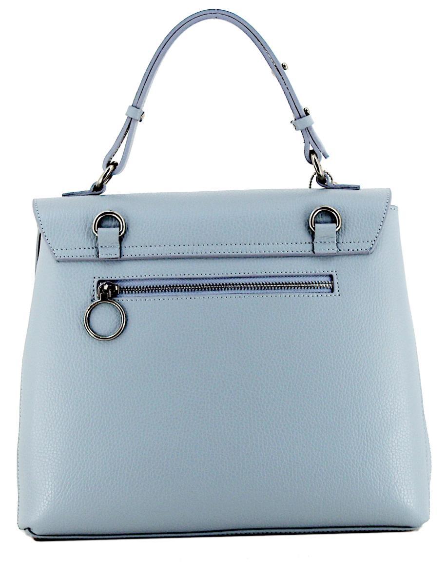 Caleidos Damen Ledertasche italienisch Hellblau Sky Blue Metallcharme