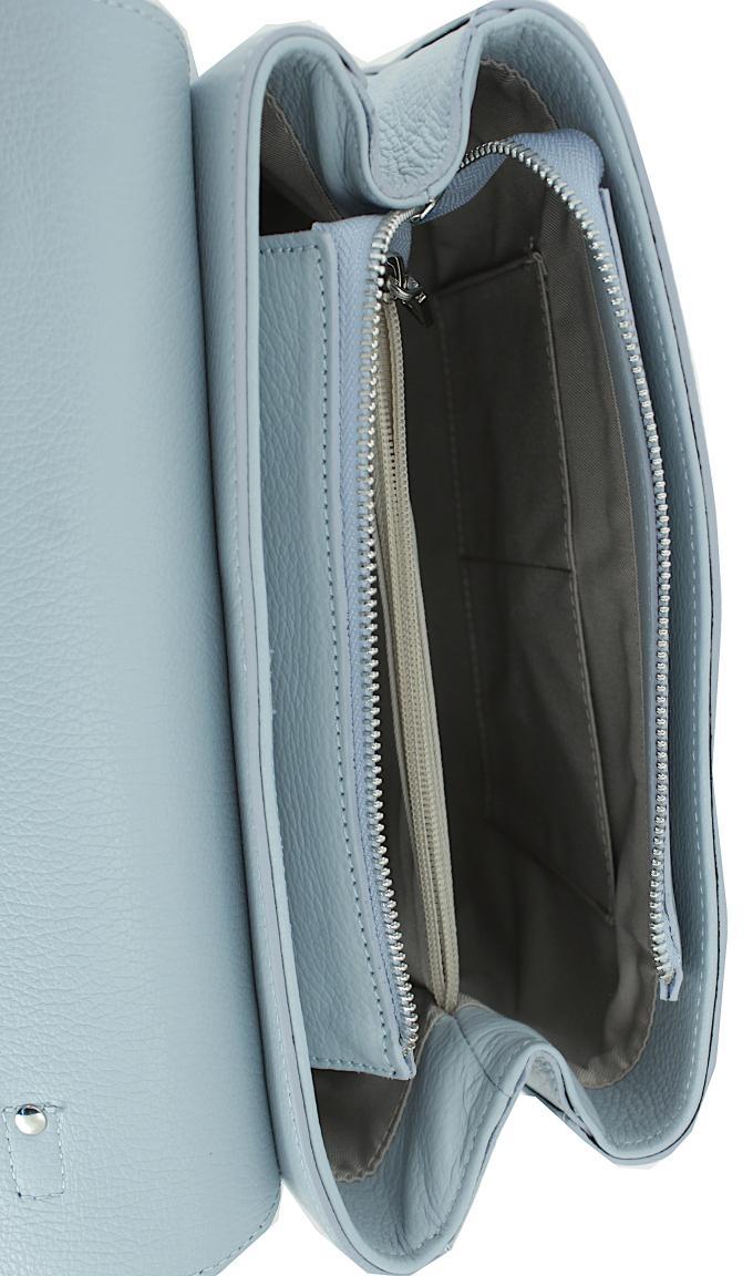 Caleidos Damen Ledertasche italienisch Hellblau Sky Blue Metallcharme