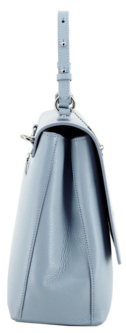 Caleidos Damen Ledertasche italienisch Hellblau Sky Blue Metallcharme