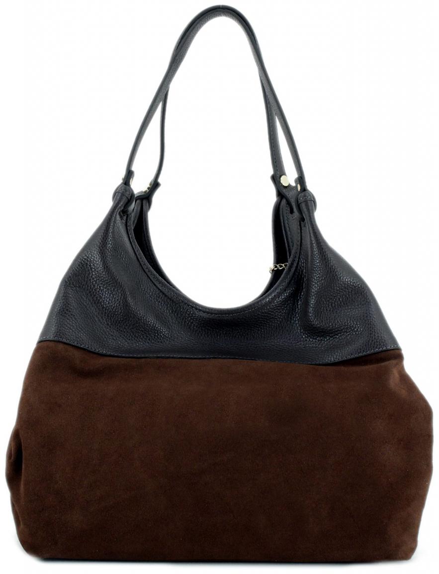 Caleidos Henkeltasche Leder Beutel Dunkelbraun