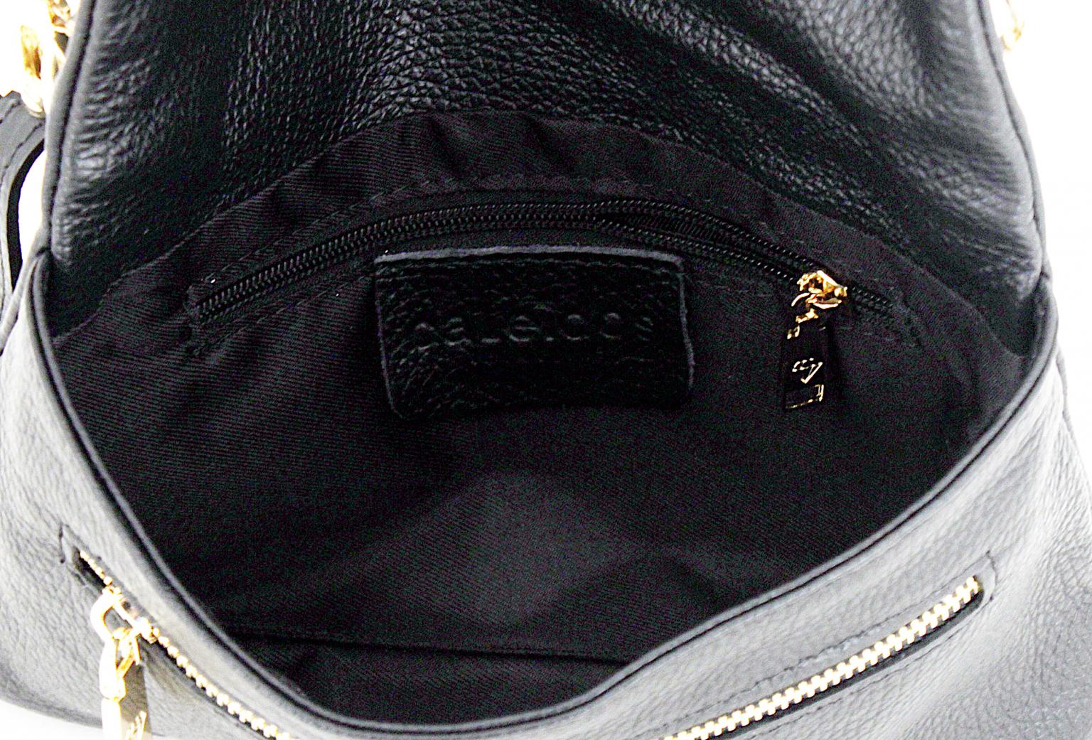 Caleidos Ledertasche Überschlag marine Kette