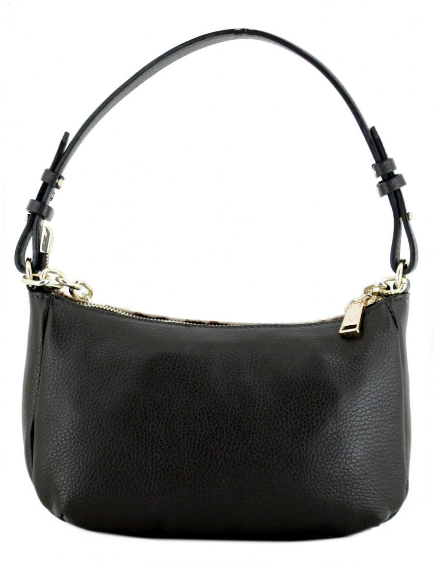 Caleidos Ledertasche mit Fellbesatz Leopard Kette