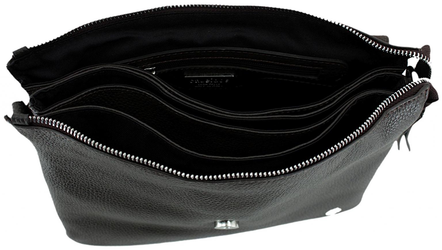 Caleidos Pochette Ledertasche schwarz Überschlag