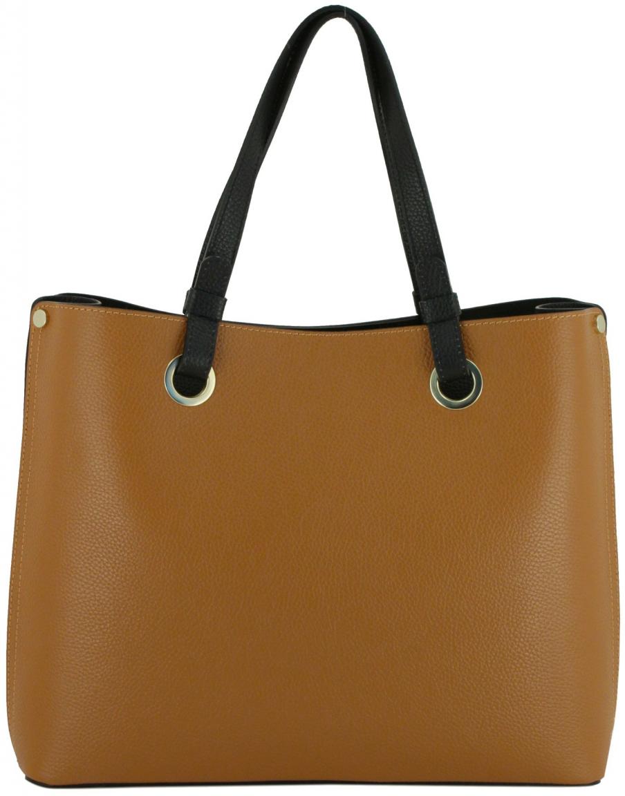Caleidos Schultertasche Italien Azzurro Blau Leder