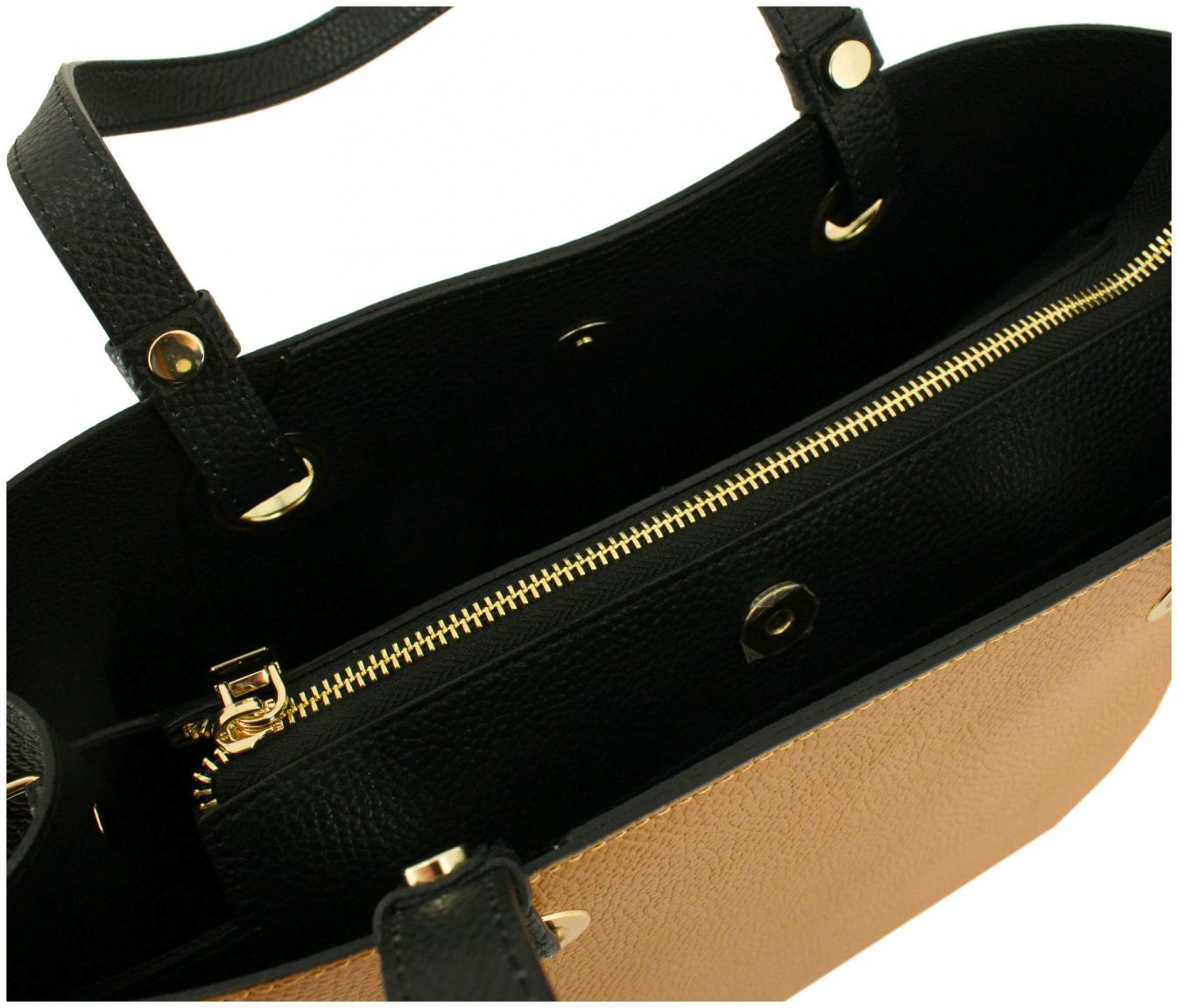 Caleidos Schultertasche Italien Azzurro Blau Leder