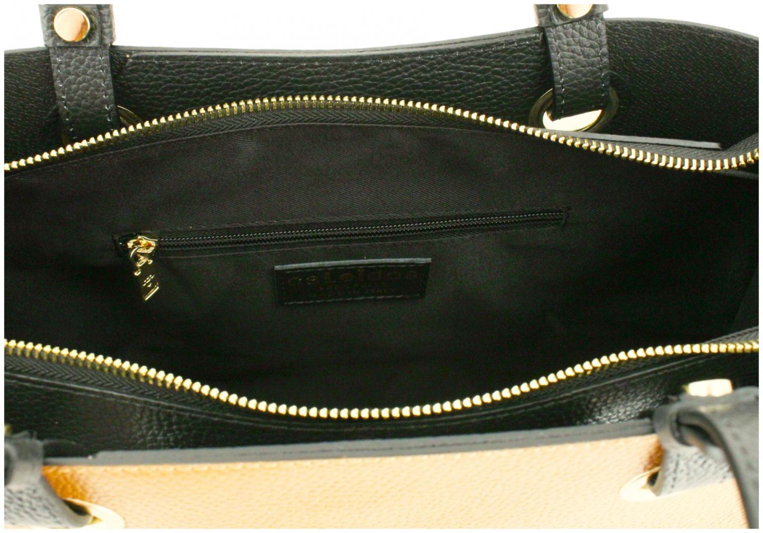 Caleidos Schultertasche Italien Azzurro Blau Leder