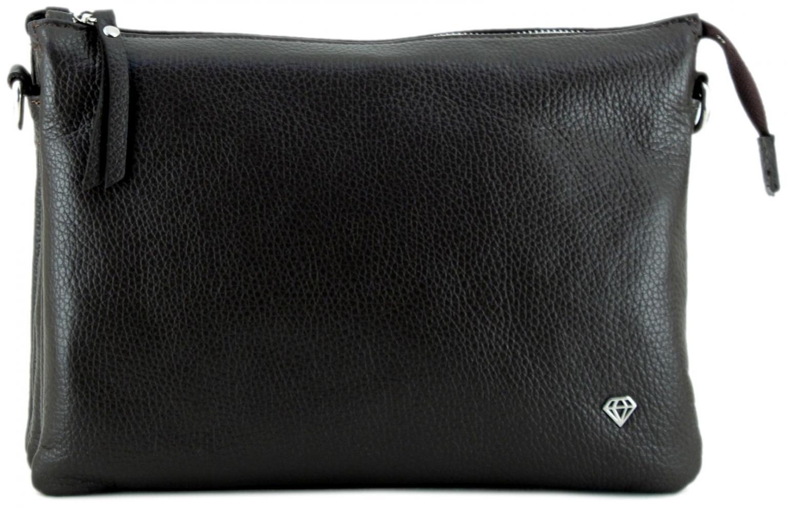 Caleidos Schultertasche italienisches Leder Dunkelbraun