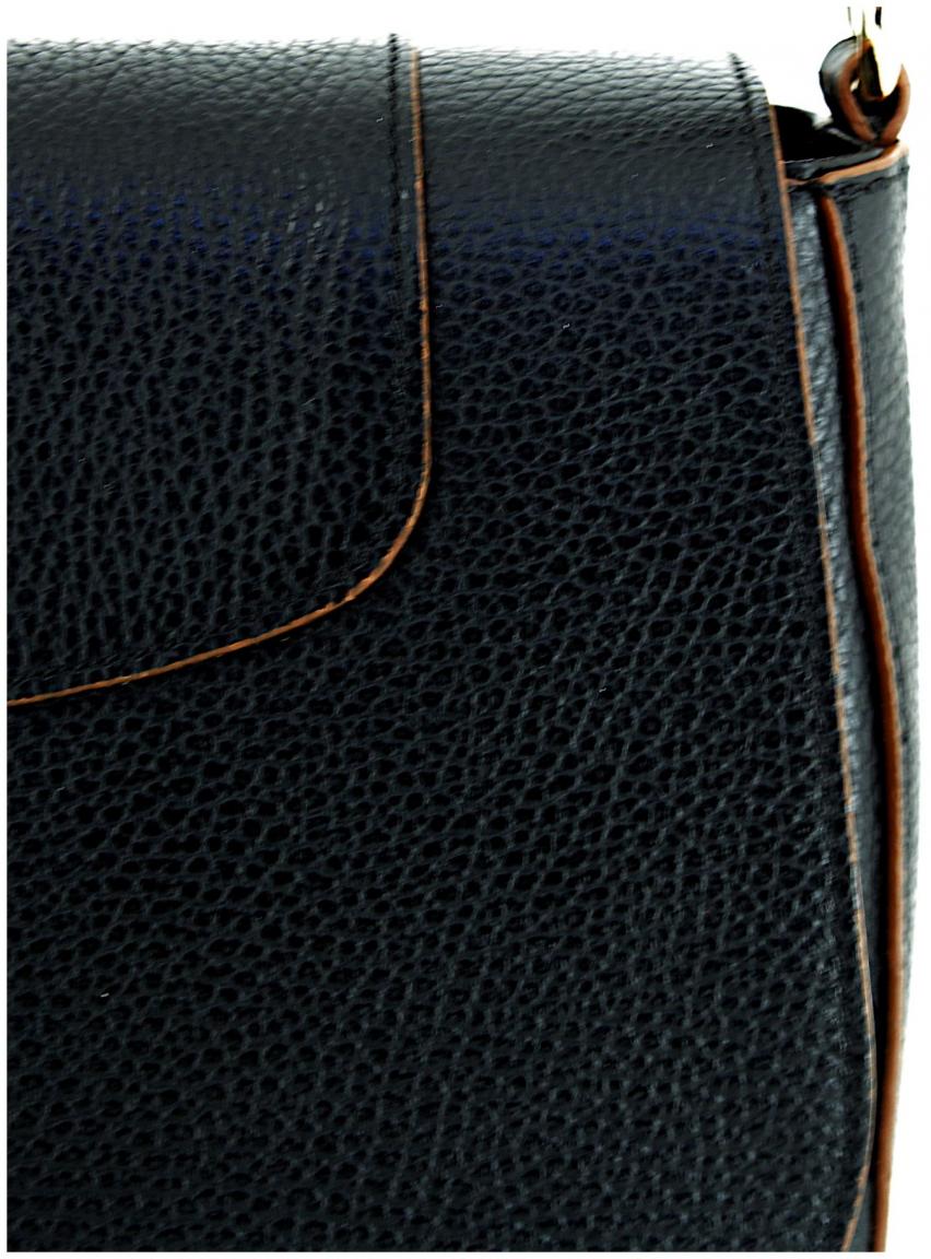 Caleidos Schultertasche schwarz mit braunen Akzenten