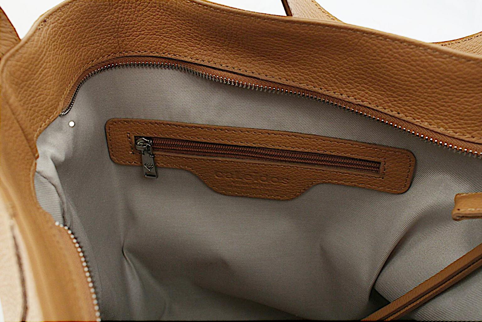 Caleidos Taschenrucksack Echtleder italienisch Caramel