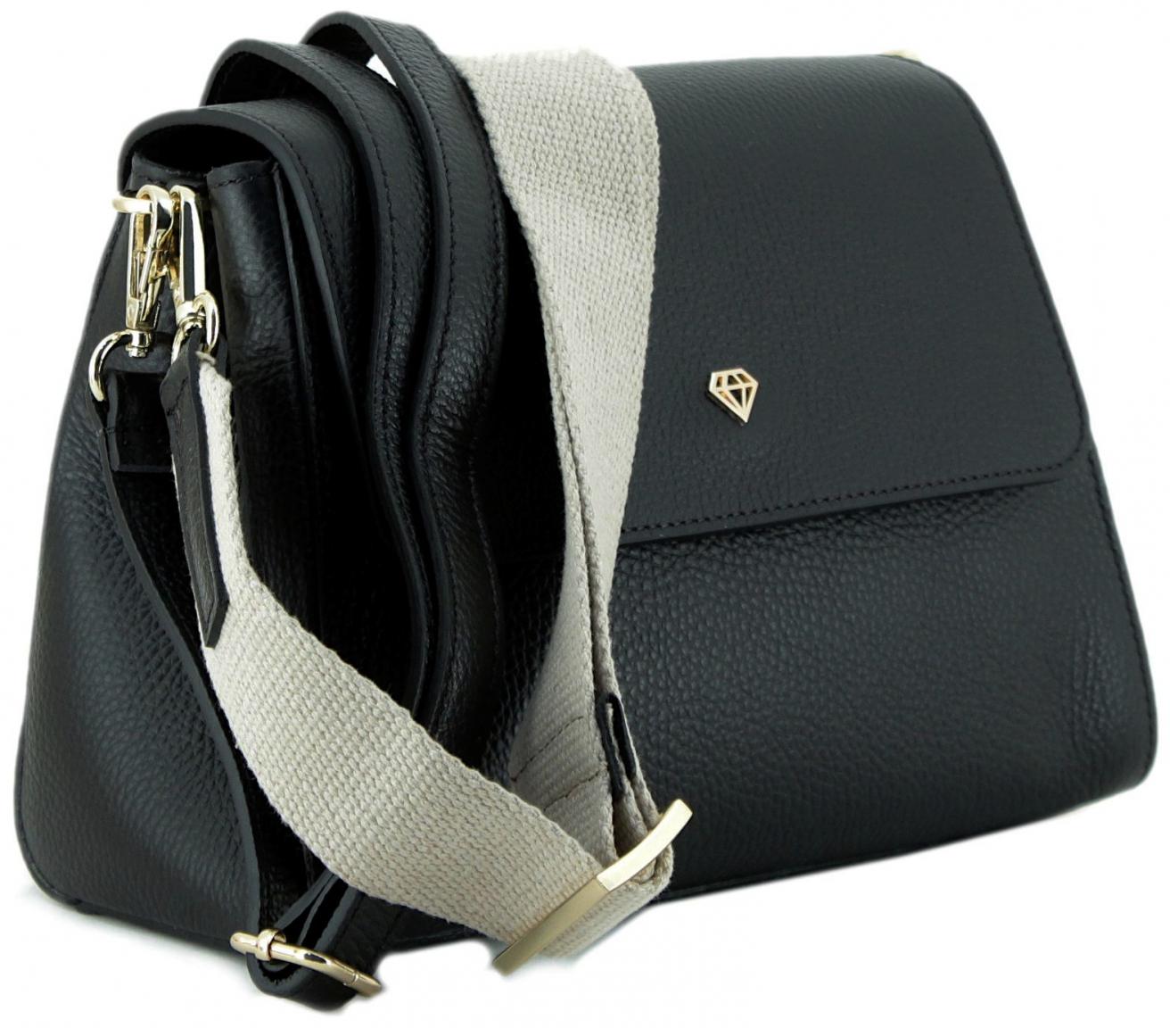 Caleidos Überschlagtasche Casual Klassisch Black