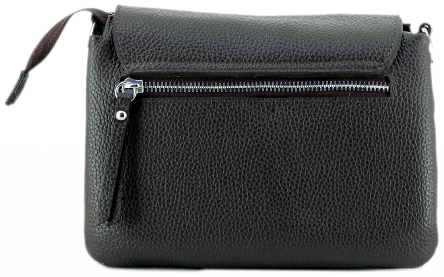 Caleidos Überschlagtasche klassisch schwarz genarbtes Leder