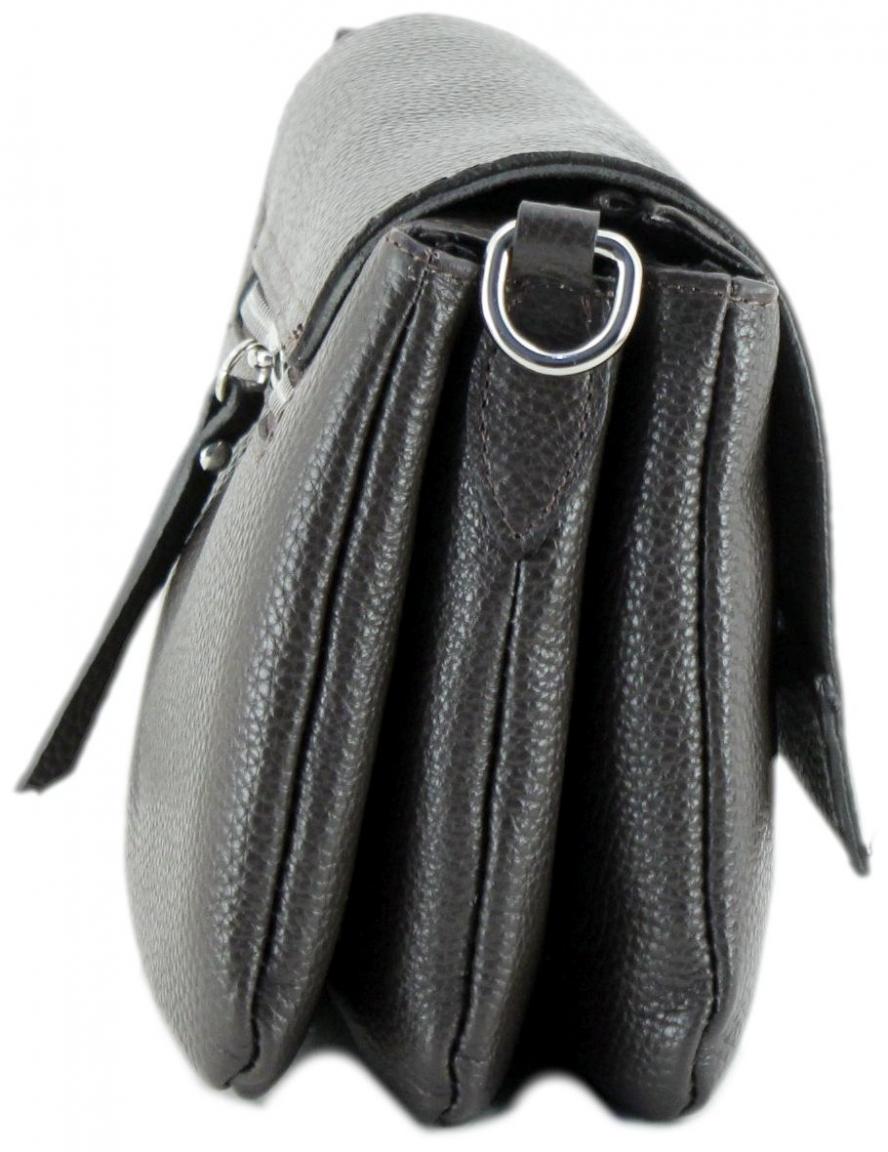 Caleidos Überschlagtasche klassisch schwarz genarbtes Leder