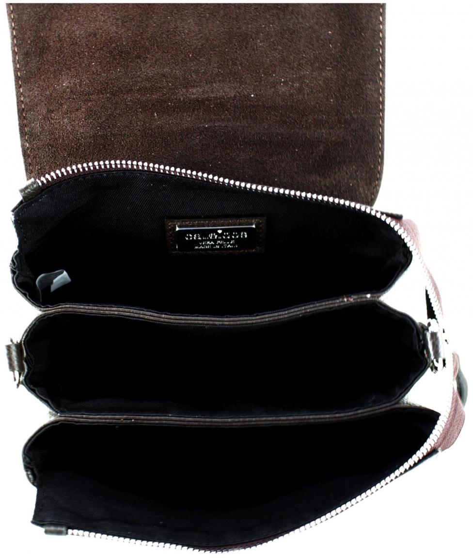 Caleidos Überschlagtasche klassisch schwarz genarbtes Leder
