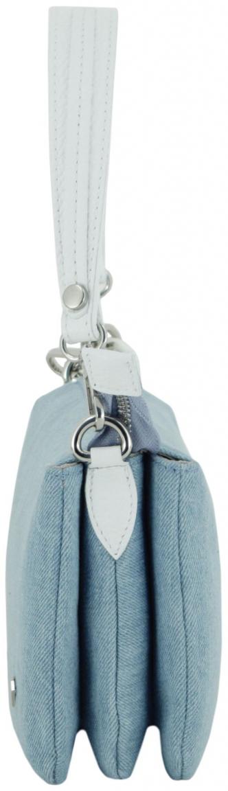 Caleidos dreigeteilte Umhängetasche Jeans Kettenhenkel Echtleder
