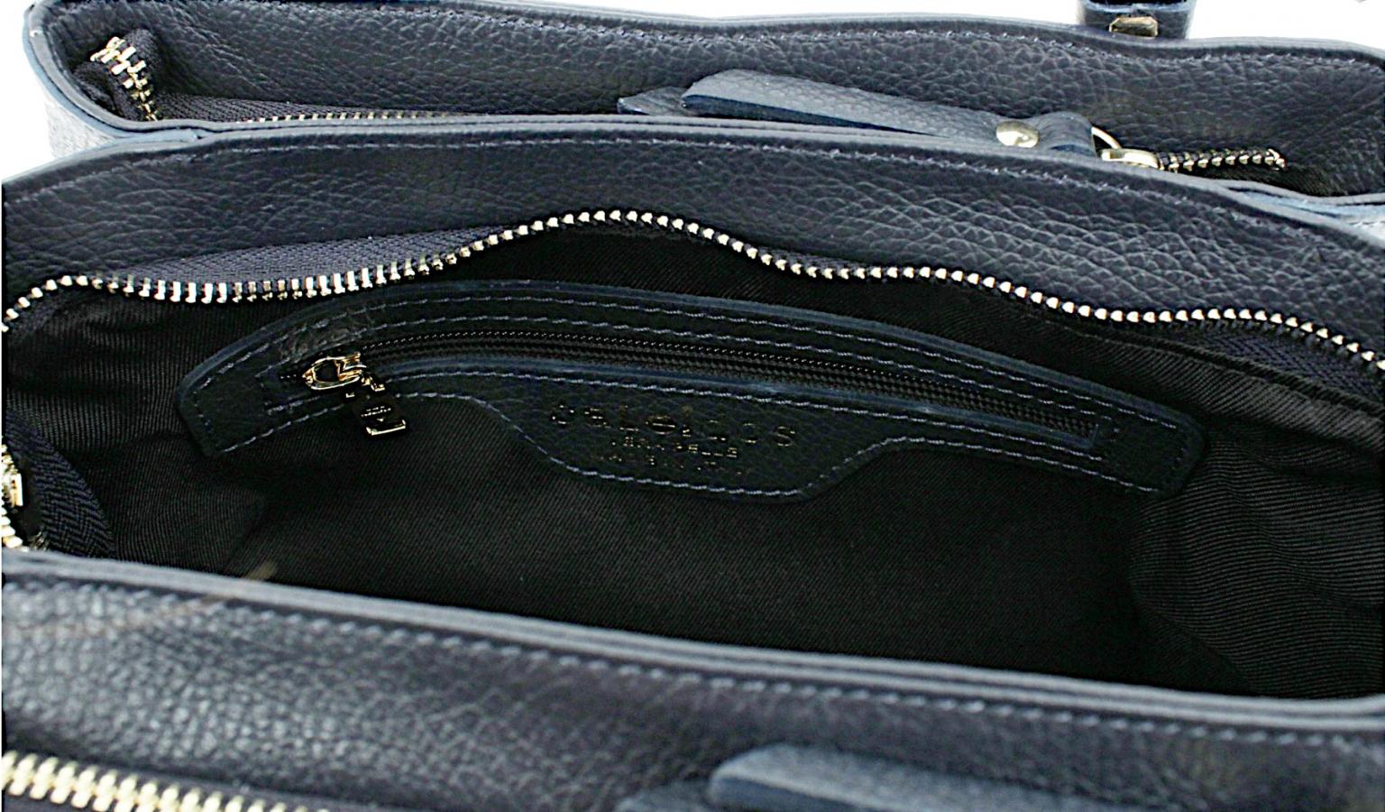 Caleidos exklusive Ledertasche weiß talien goldfarben