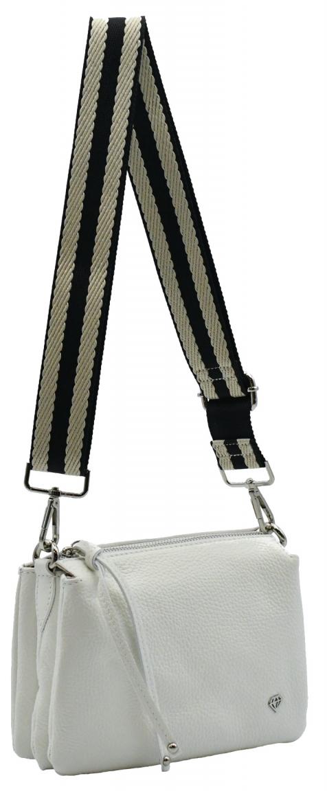 Caleidos klassische Crossovertasche Leder schwarz dreigeteilt