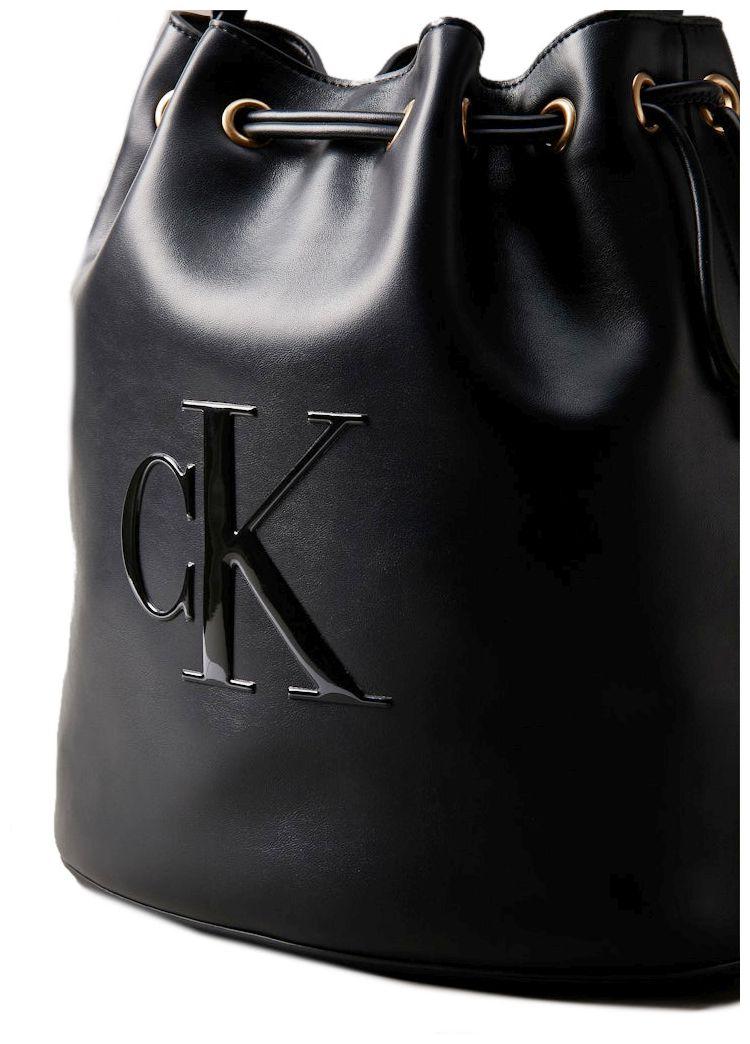 Calvin Klein Bucket Bag Raised CK Large Black 