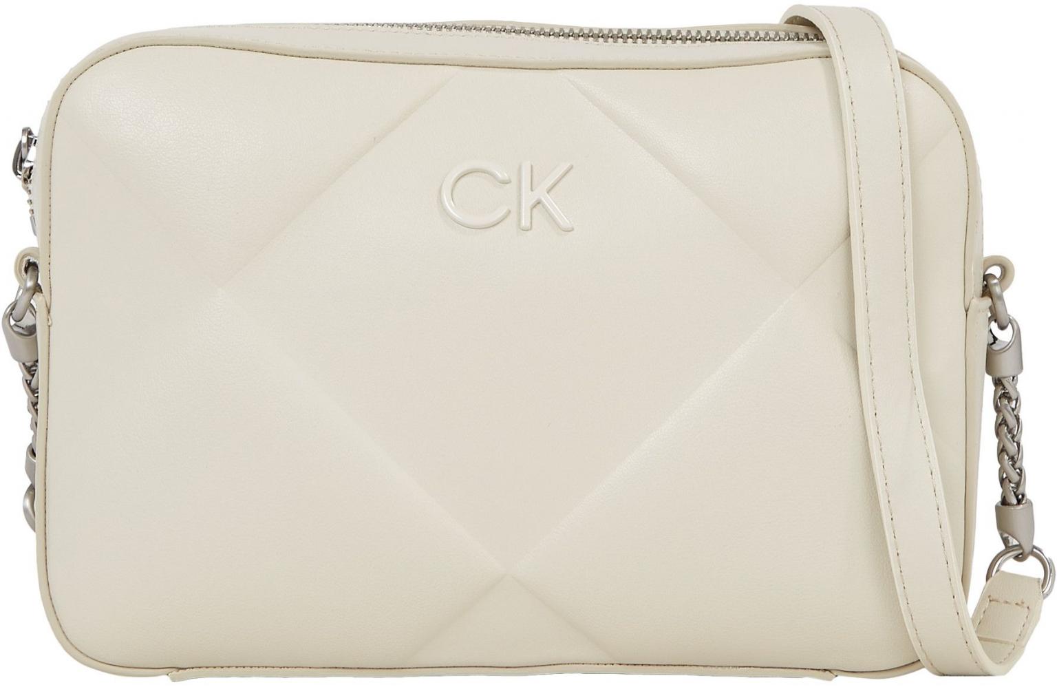 Calvin Klein Camera Bag Ecru Quilt Damentasche Metallkette