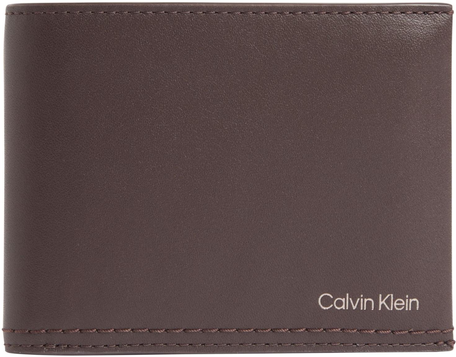 Calvin Klein Dollarvisit Duo Stitch Trifold Dark Brown