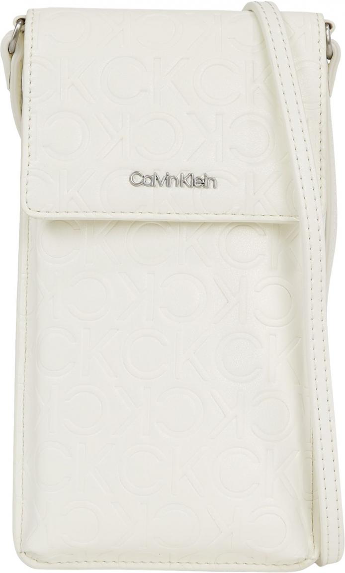 Calvin Klein Handytasche geprägt weiß CK Must Marshmallow Mono