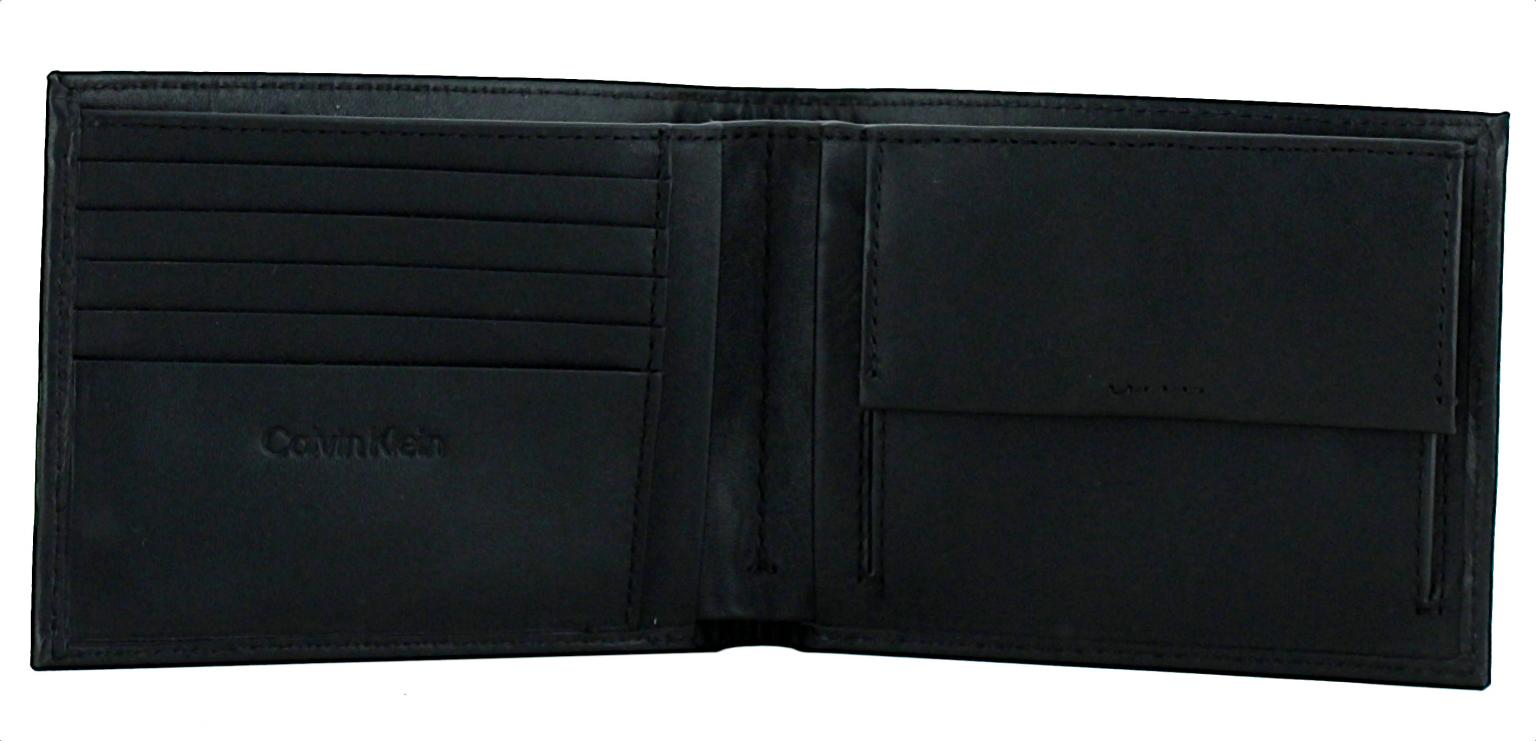 Calvin Klein Herrengeldbörse Bifold Smooth CK 5 CC Coin Glattleder schwarz
