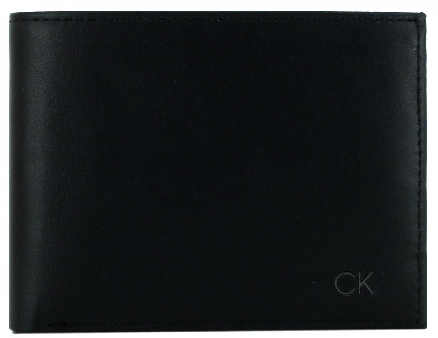 Calvin Klein Herrengeldbörse Bifold Smooth CK 5 CC Coin Glattleder schwarz