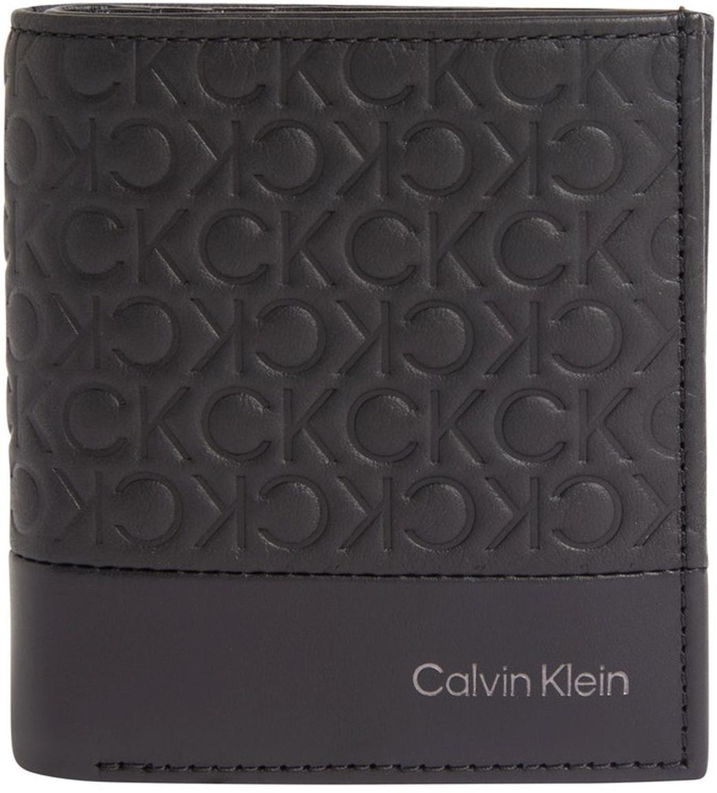 Calvin Klein Hochformat Börse Herren Subtile Mono Trifold CC Coin Black Mono matt