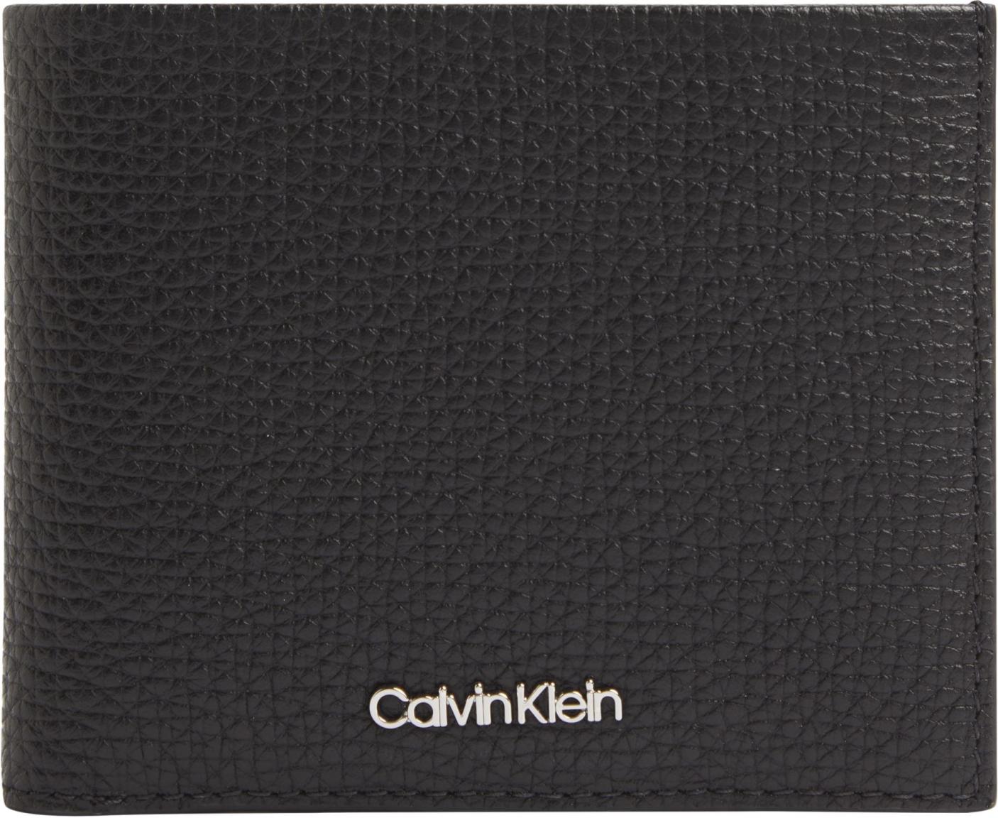 Calvin Klein Minimalism Bifold Herrenbörse genarbtes Leder schwarz