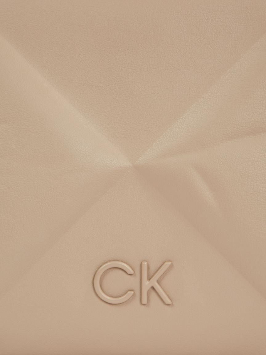 Calvin Klein Re-Lock Shoulder Bag Silver Mink Umhängetasche beige