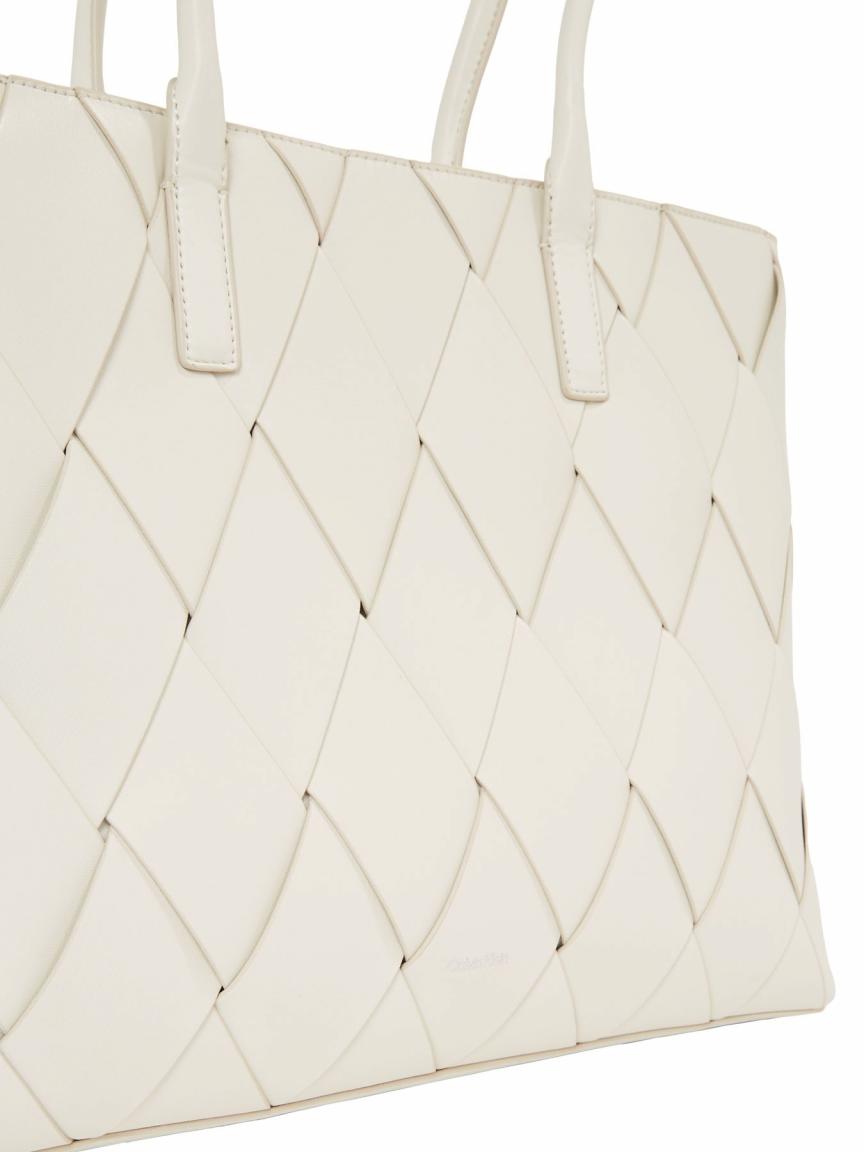 Calvin Klein Shopper Woven Medium Chalk