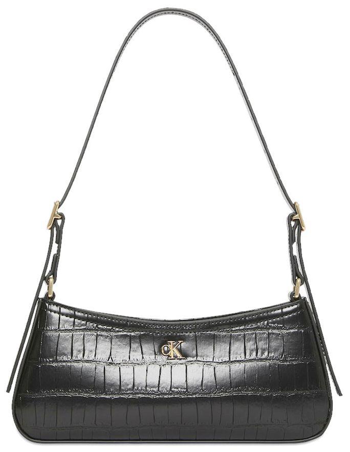 Calvin Klein Unterarmtasche Croco schwarz Luxuriös