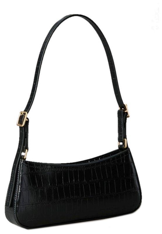 Calvin Klein Unterarmtasche Croco schwarz Luxuriös