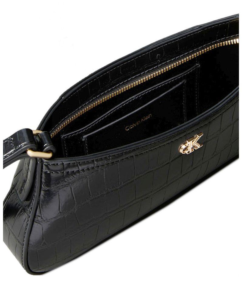 Calvin Klein Unterarmtasche Croco schwarz Luxuriös