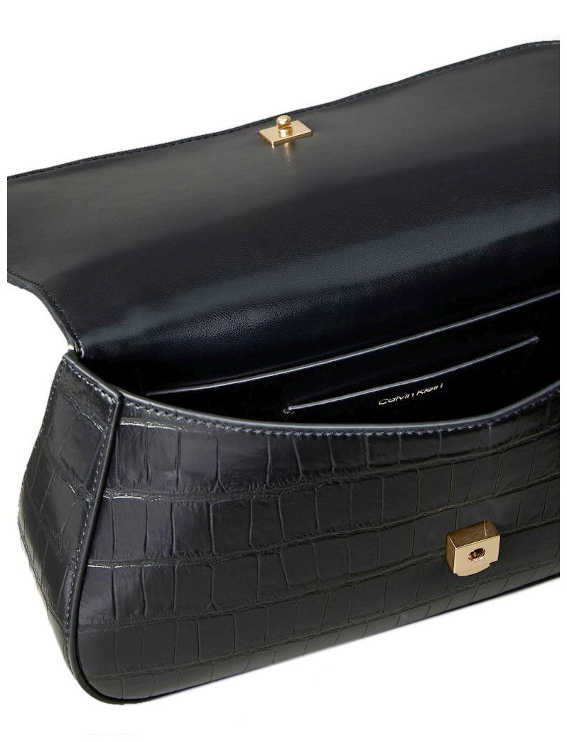 Calvin Klein Unterarmtasche Croco schwarz Luxuriös