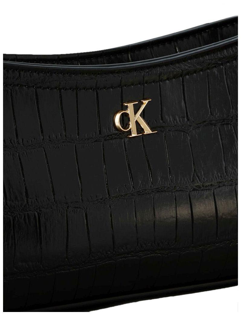 Calvin Klein Unterarmtasche Croco schwarz Luxuriös
