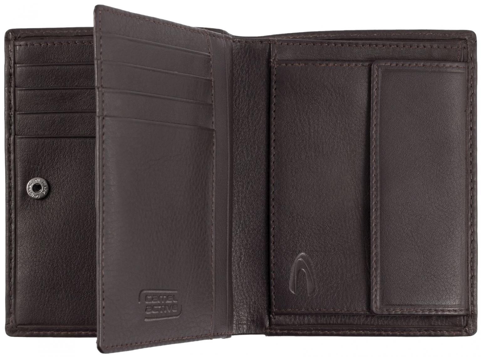 Camel Active Atlanta Lederbörse Herren Brown genarbtes Leder
